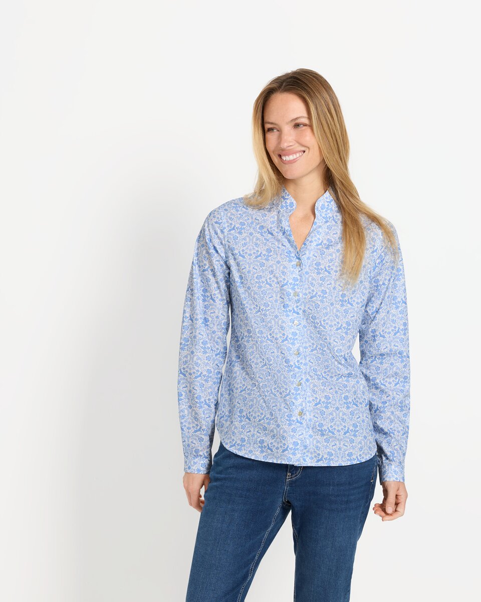 Reitmayer Poplin blouse with print (White blue)