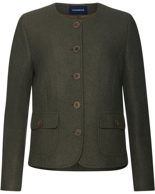 Highmoor Short boiled wool jacket (Olive)