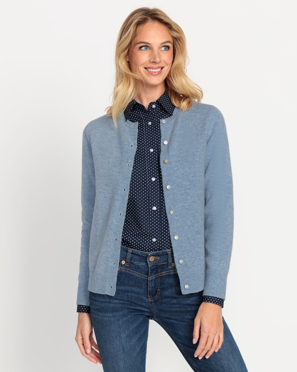 Highmoor Lambswool cardigan (Bleu)