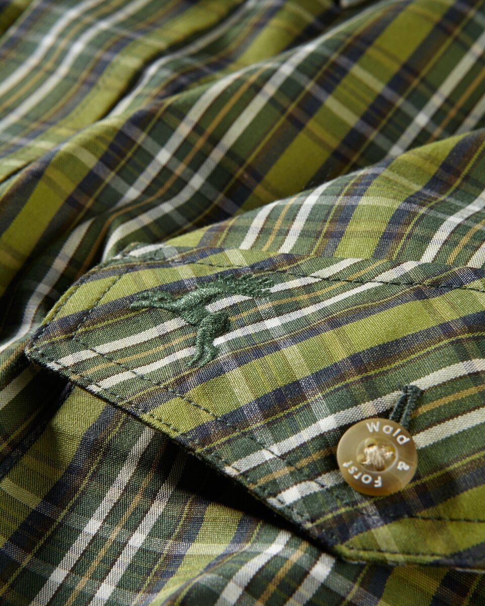 Wald & Forst Checked shirt, short sleeves (green checkered)