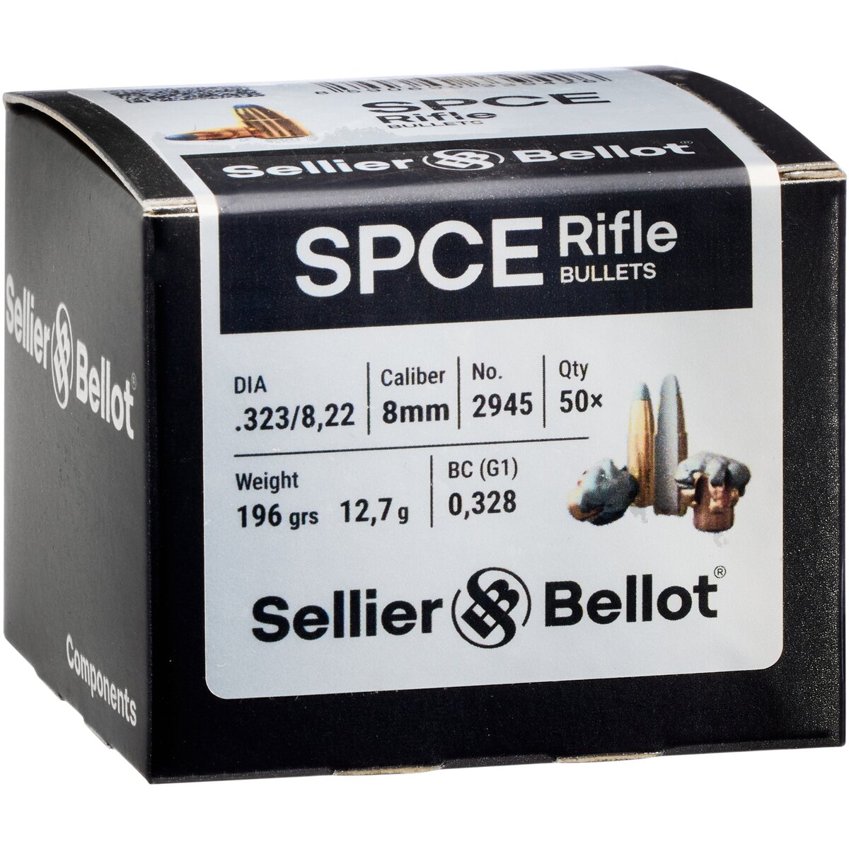 Sellier & Bellot Bullets .323 Tlm CE 12.7g/196grs. (Kaliber .323 (8 mm S)) — Pack of 50 pcs