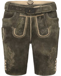 Luis Steindl Short leather pants with belt (Olive)