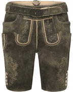 Luis Steindl Short leather pants with belt (Olive)