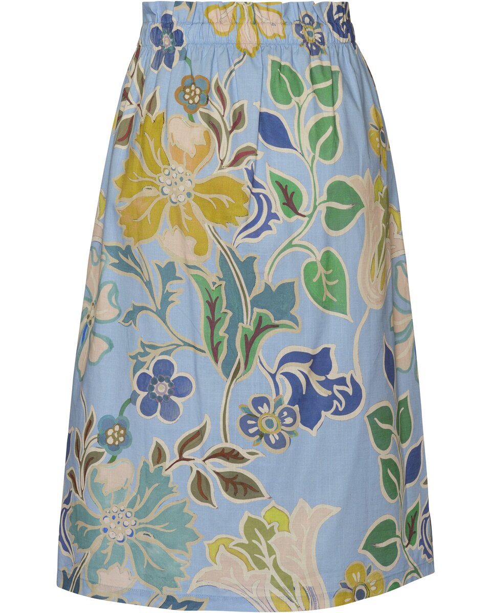 Highmoor Skirt with tie belt (Blue/Flowers)