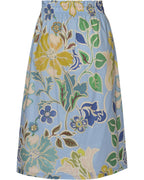 Highmoor Skirt with tie belt (Blue/Flowers)