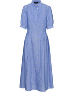 Reitmayer High-necked linen dress (Blue)