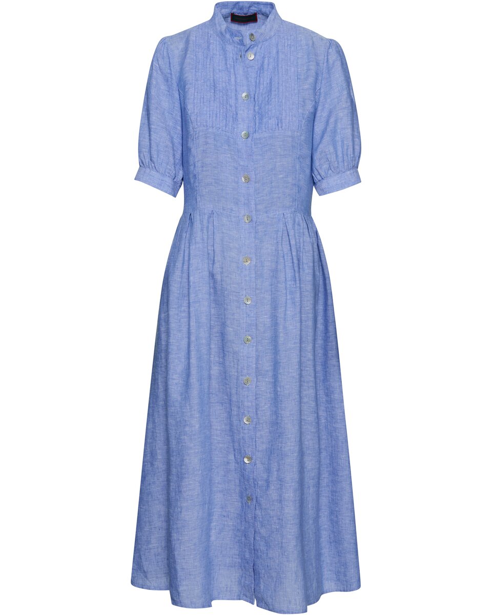 Reitmayer High-necked linen dress (Blue)