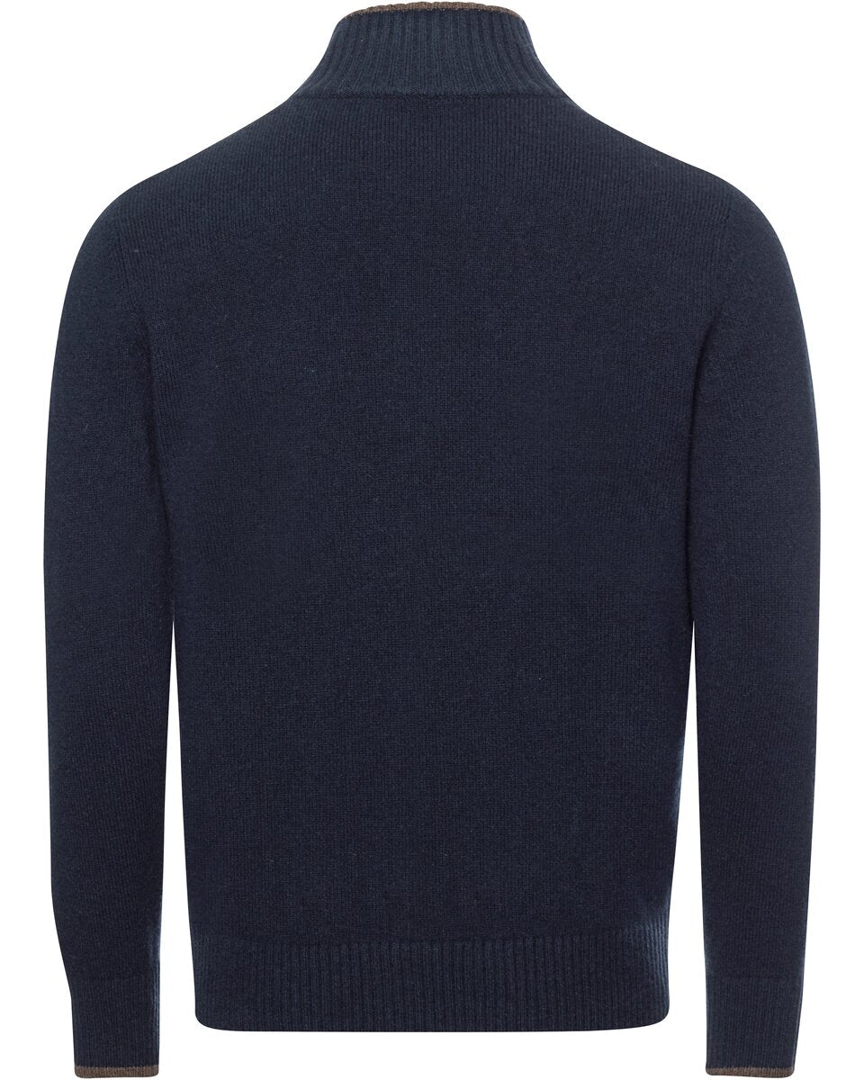 Highmoor Troyer with collar contrast (Dark blue)