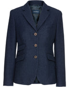 Highmoor Tweed blazer with loden contrast (Dark blue/bleu)