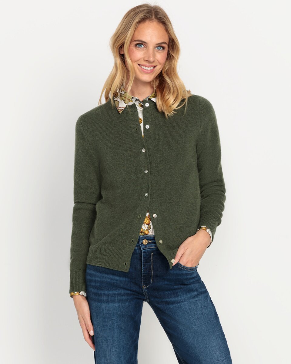 Highmoor Lambswool cardigan (Moss)
