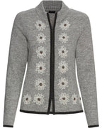 Luis Steindl Cardigan with edelweiss (Gray melange)