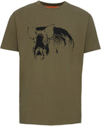 Parforce Essential T-shirt with boar print (Olive)