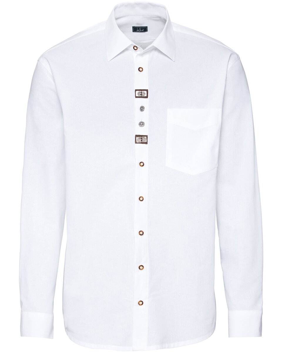 Luis Steindl Traditional shirt with applications (White)
