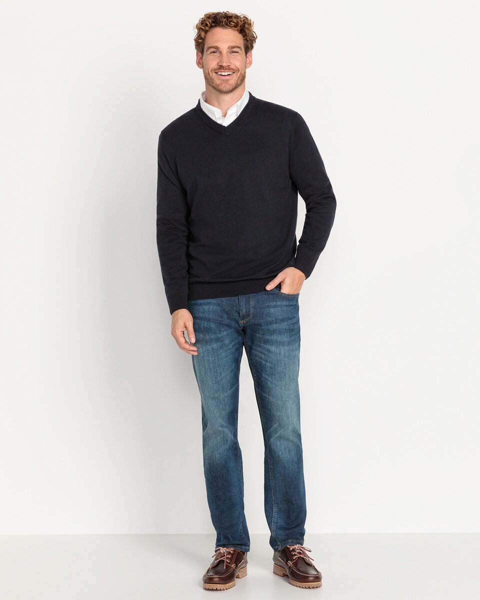 Highmoor Double pack of V-neck sweaters (Green/Navy)