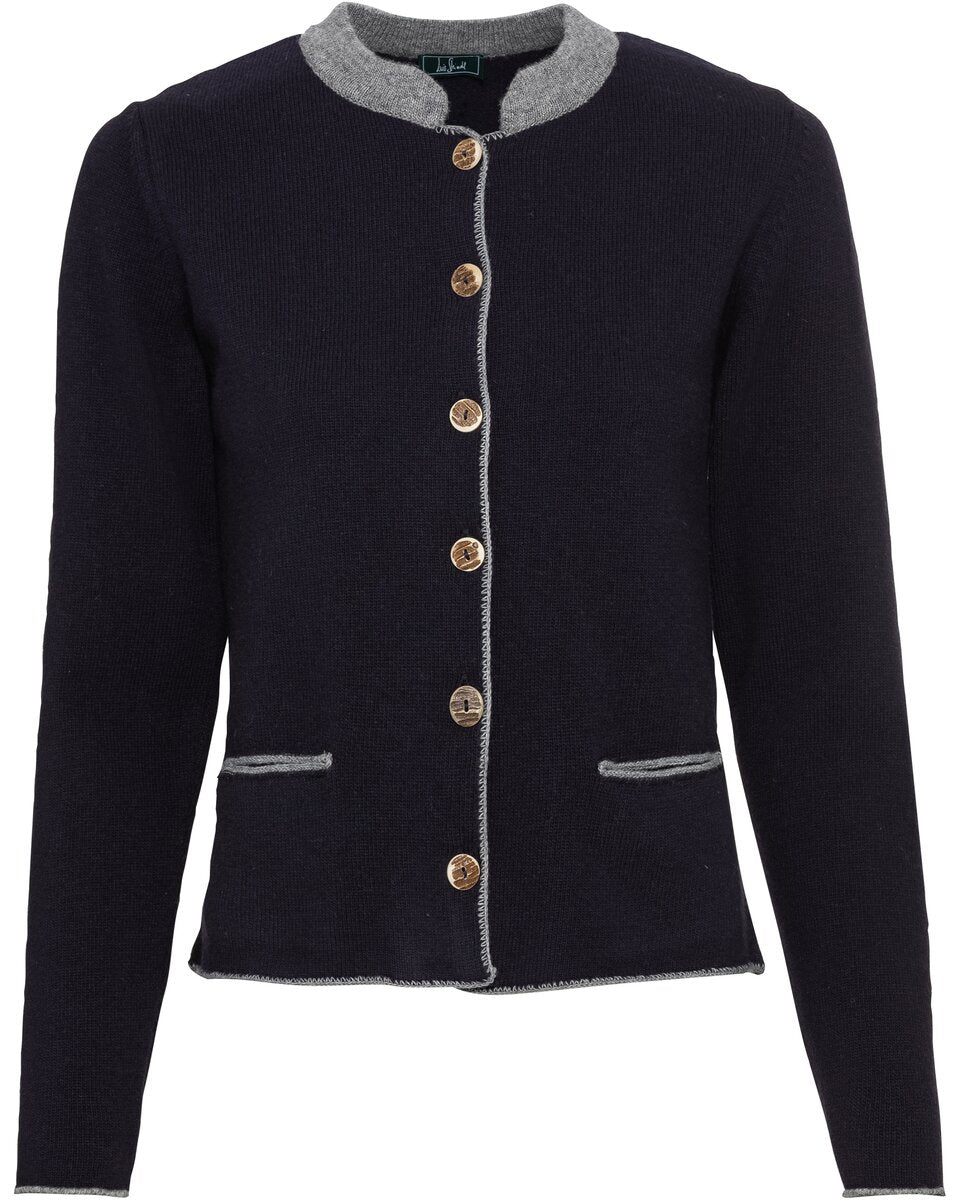 Luis Steindl Cardigan with box pleats (Navy/Gray)