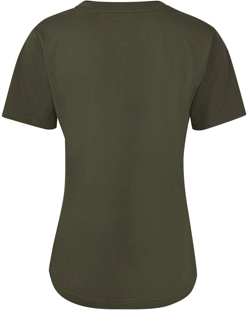 Parforce Women's T-Shirt Breast Pocket Forest Animals (Olive/Black)
