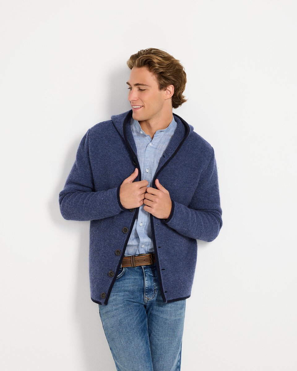 Reitmayer Left-handed cardigan with hood (Blue/Navy)