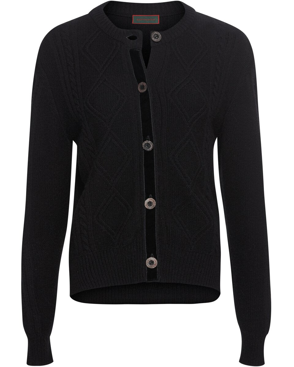 Reitmayer Cardigan with velvet ribbon (Black)