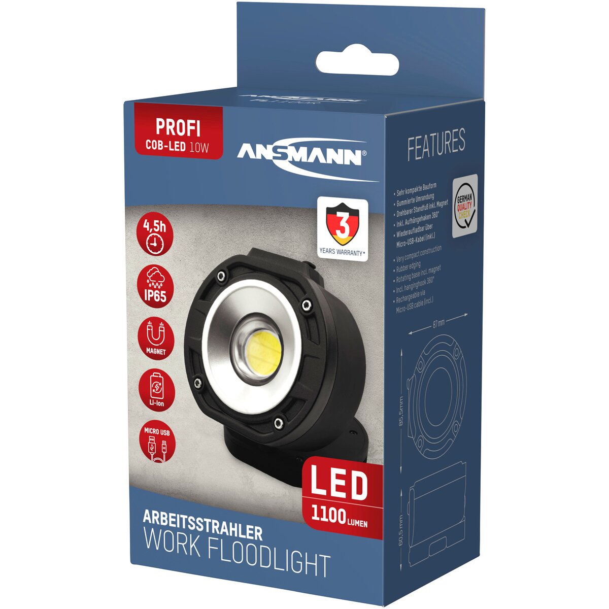 Ansmann LED spotlight FL 1100R Pocket