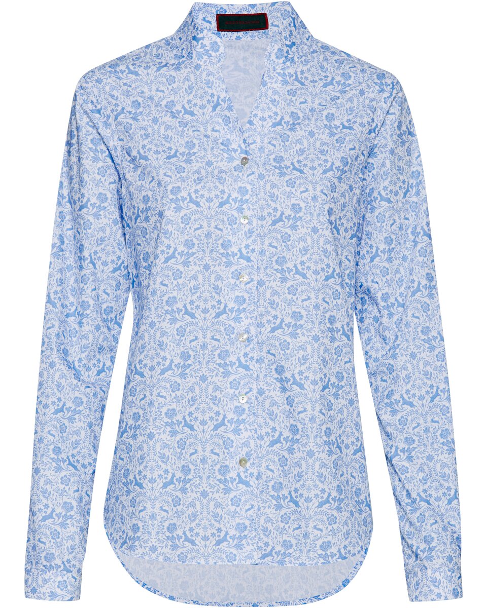 Reitmayer Poplin blouse with print (White/Green)