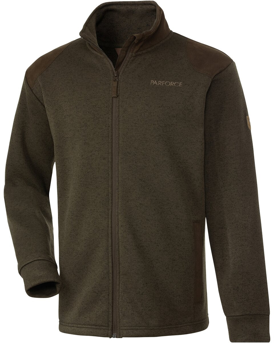 Parforce Eifel knitted hunting fleece jacket (Mottled olive)
