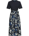 Highmoor Dress with floral skirt (Dark blue)