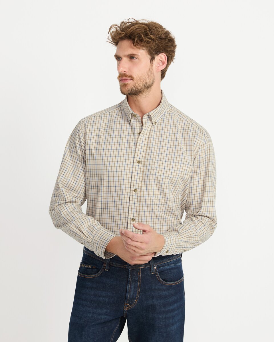 Highmoor Tattersall shirt (Ecru/Blue/Red/Green)
