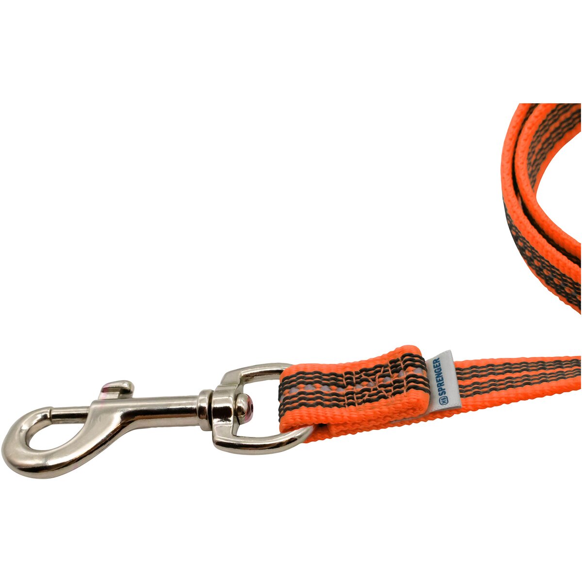 Sprenger Rubberized dog leash with hand strap (Signal orange – length 1.20 m)