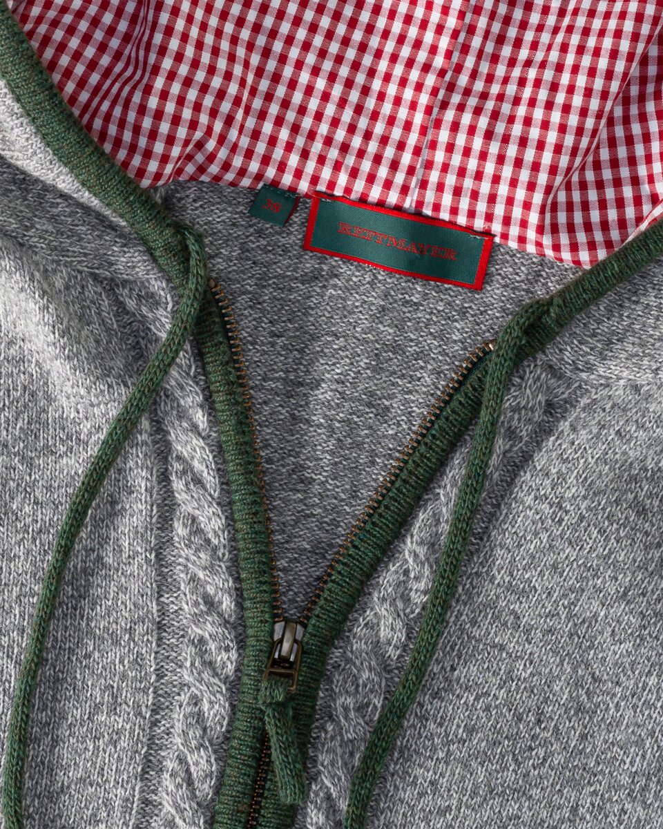 Reitmayer Cardigan with hood (Grey/Green)