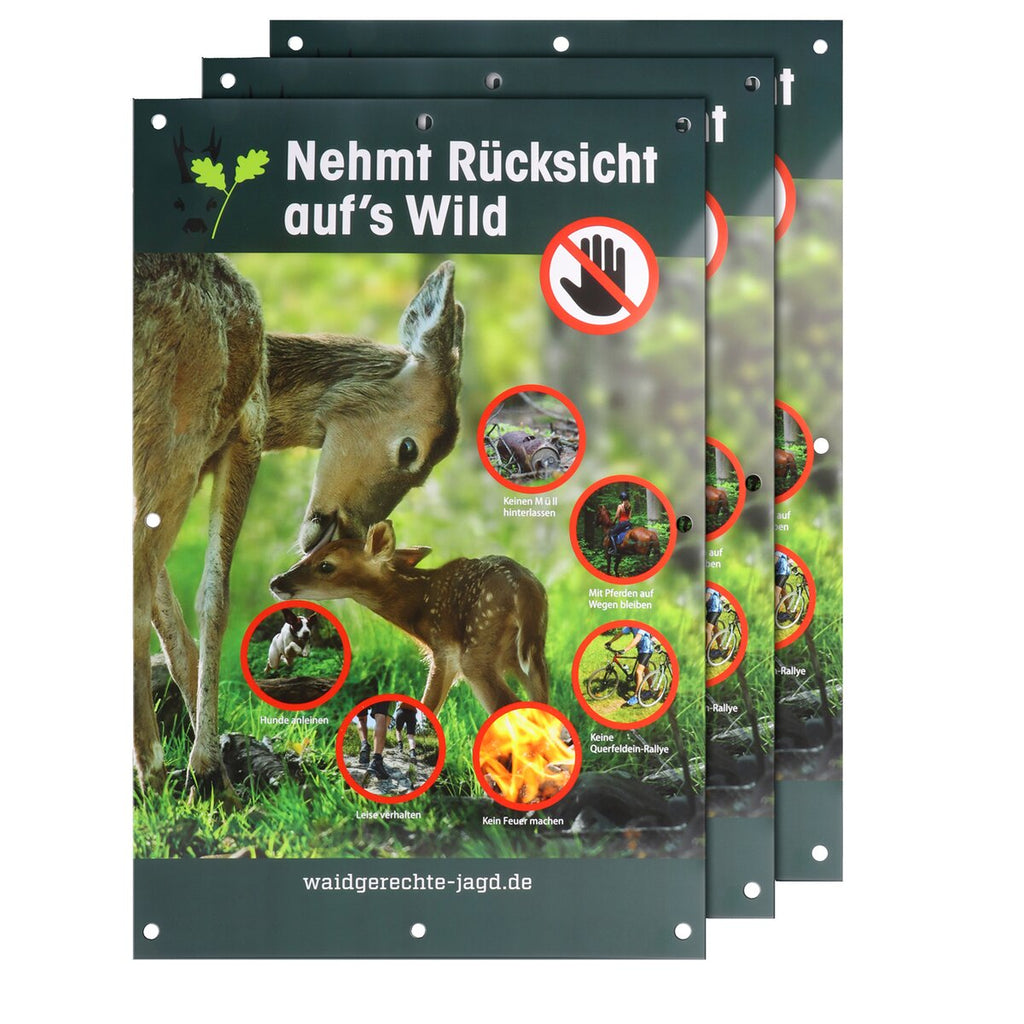 Waidgerechte Jagd Respect for wildlife sign – pack of 3