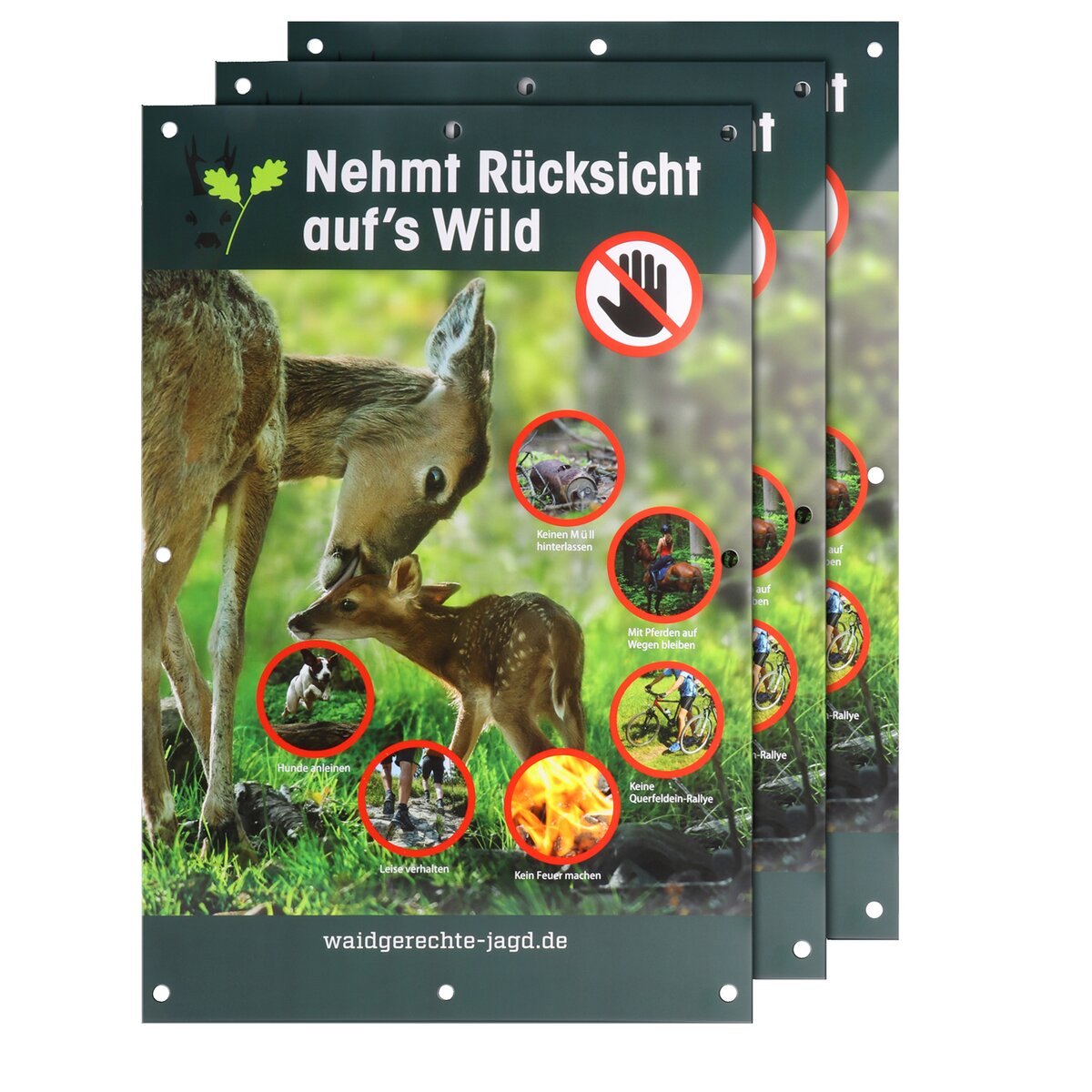 Waidgerechte Jagd Respect for wildlife sign – pack of 3