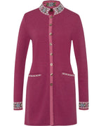 Reitmayer Long cardigan with jacquard pattern (Olive)