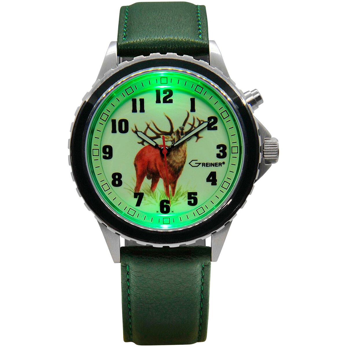 Greiner Watch seat (Motif "Deer" - leather bracelet (Greiner: 1.00.1-E-L))