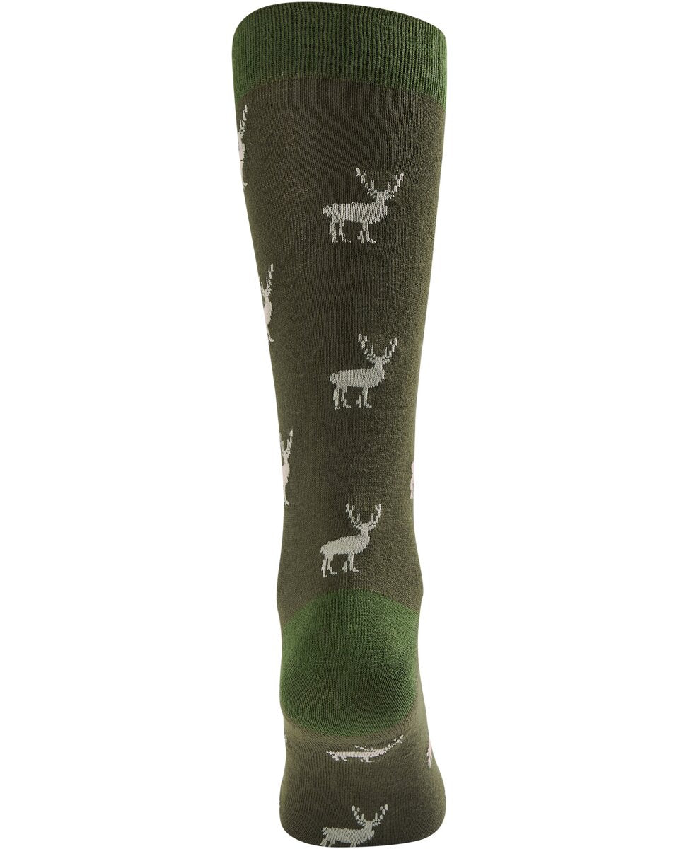 Parforce Socks with deer motif (Brown/olive)