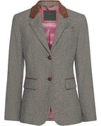 Reitmayer Herringbone blazer with corduroy collar (Brown beige)