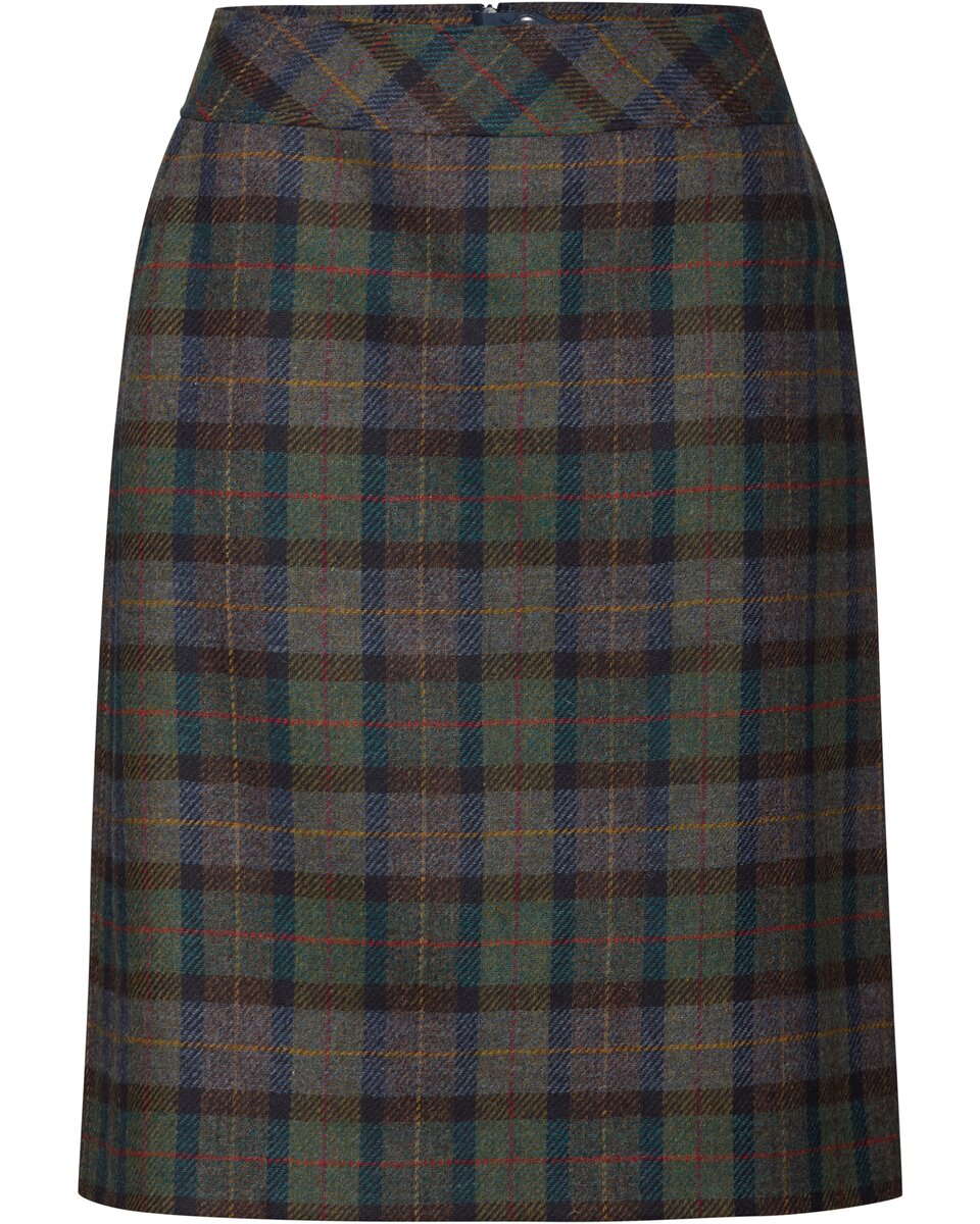 Highmoor Short wool skirt (Navy/Green)