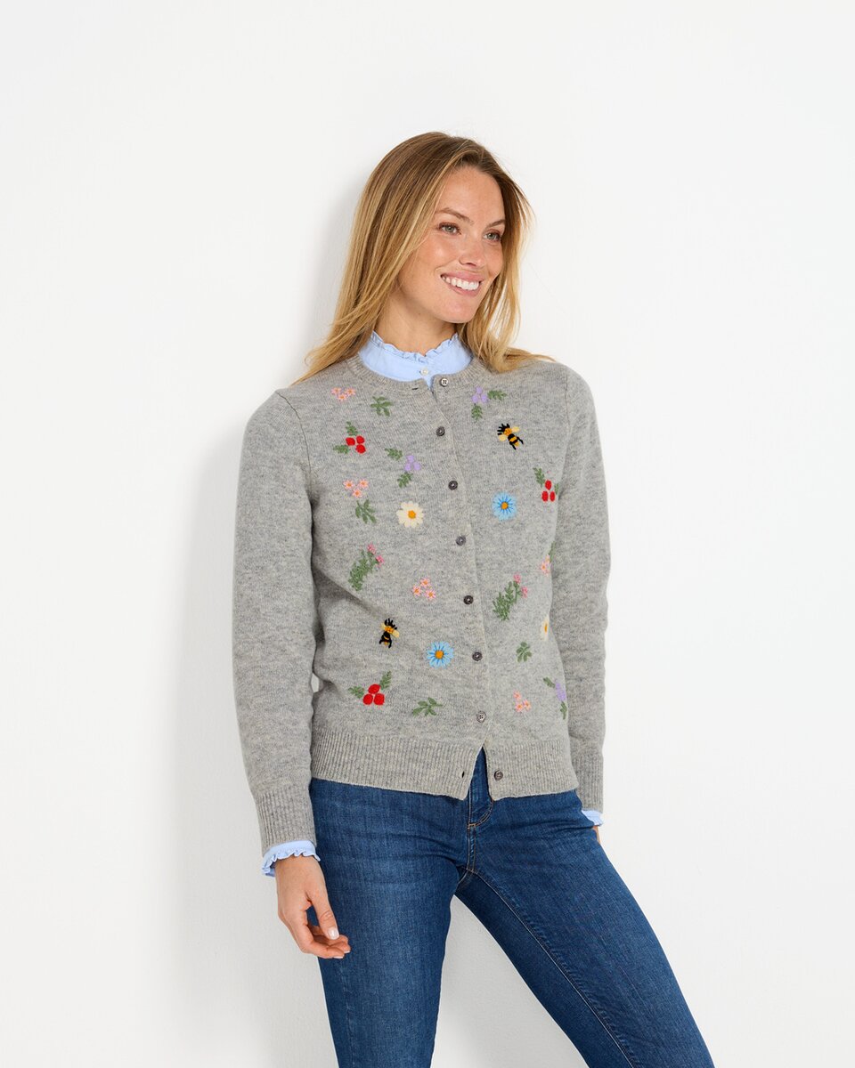 Reitmayer Cardigan with embroidery (Gray)