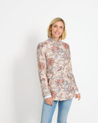 Highmoor Linen jacket with floral print (Beige/colorful)