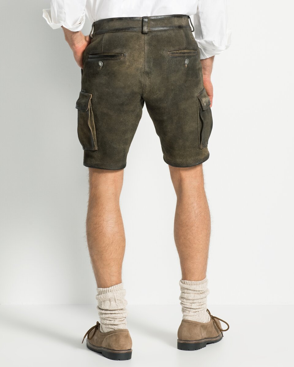 Reitmayer Short cargo leather pants (Olive)