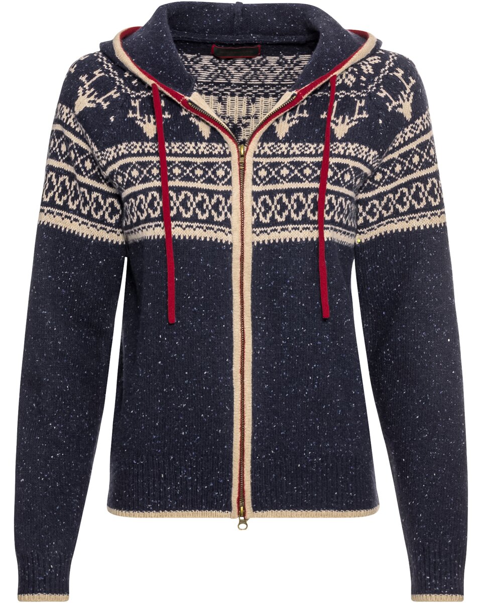 Reitmayer Jacquard zip cardigan (Blue)