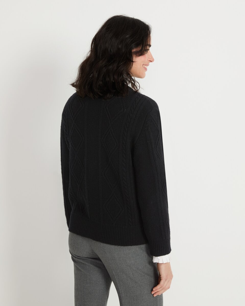 Reitmayer Cardigan with velvet ribbon (Black)