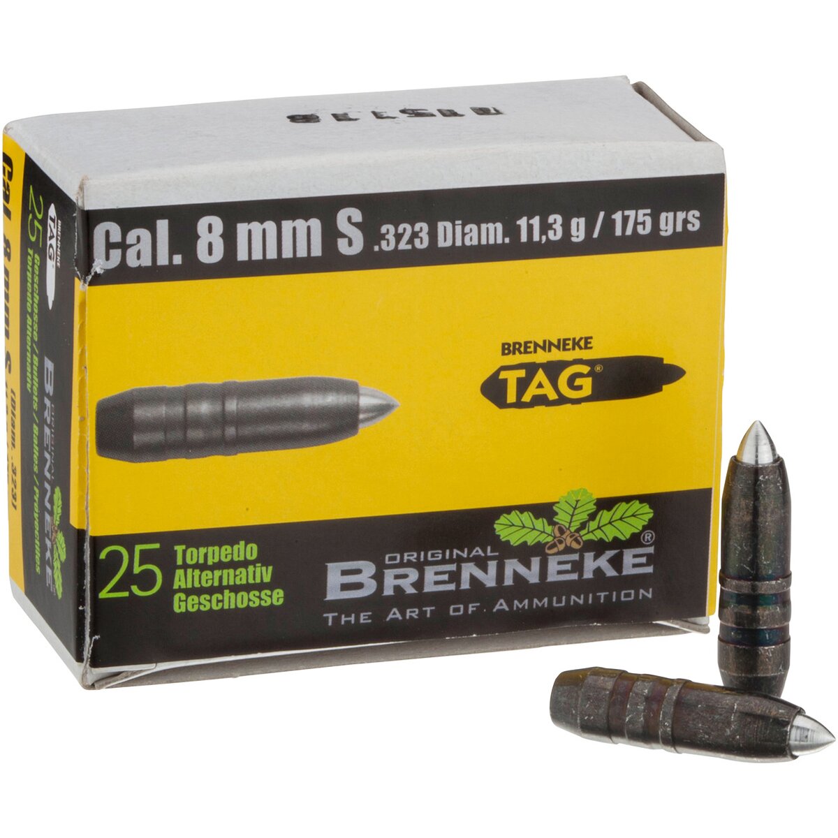 Brenneke Bullets .323 11.3g/175grs. DAY (Caliber .323 (8 mm S)) — Pack of 25 pcs