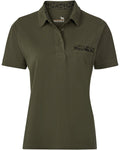 Parforce women's polo shirt with forest animal detail (Olive/Black)