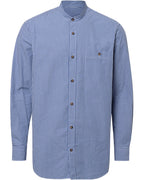 Reitmayer Stand-up collar shirt mini Vichy check (Blue)