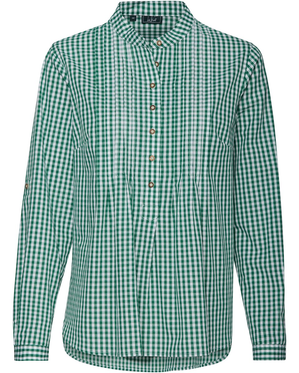 Luis Steindl Slip-on blouse with Vichy check (Green white)