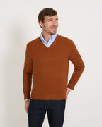 Highmoor V sweater (Reddish brown)