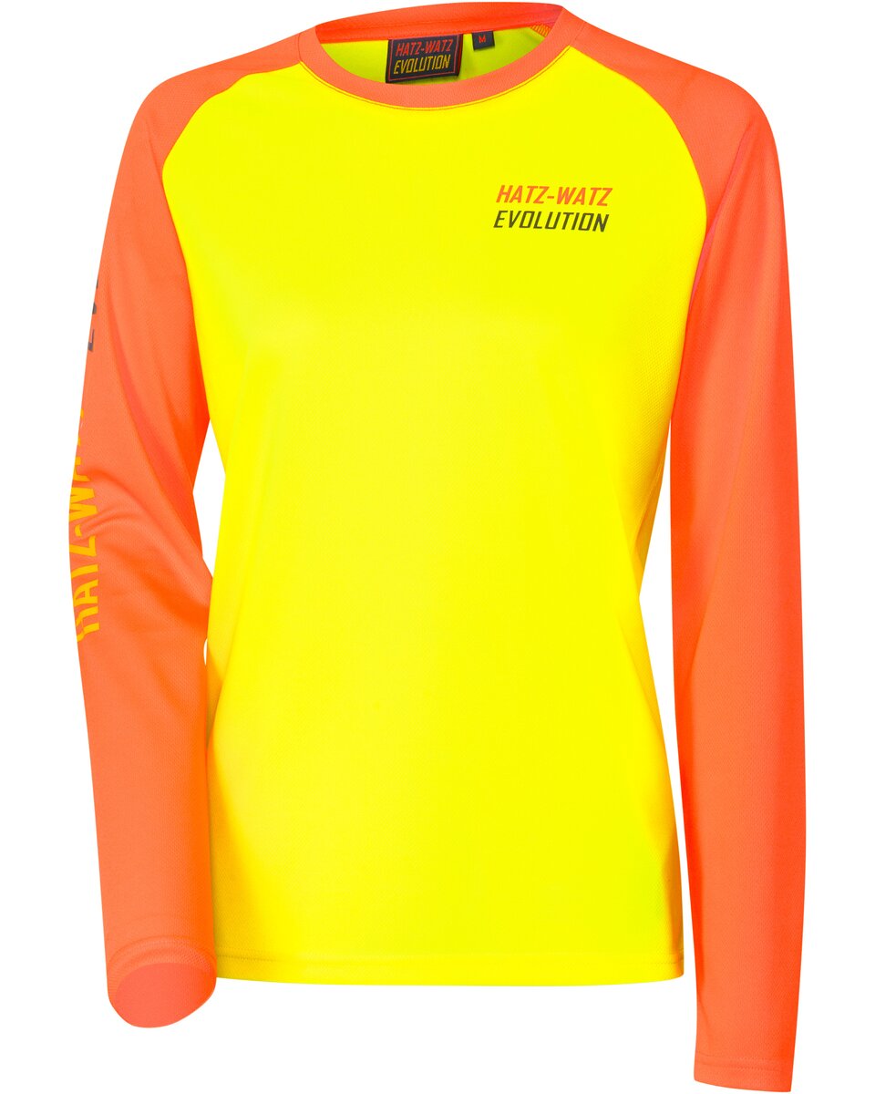 Parforce Women's functional long sleeve Hatz-Watz Evolution (HiVis Orange/HiVis Yellow)