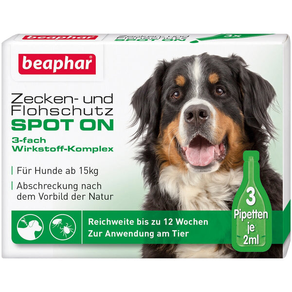 Beaphar pretērču un pretblusu pilieni SPOT ON (lieliem suņiem no 15 kg (3x 2 ml)) 0,006 l