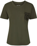 Parforce Women's T-Shirt Breast Pocket Forest Animals (Olive/Black)