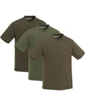 Pinewood T-shirts, 3-pack (Grey Melange/Pine/Black)